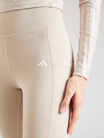 ADIDAS PERFORMANCE Skinny Fit Спортен панталон 'Optime' в бежово
