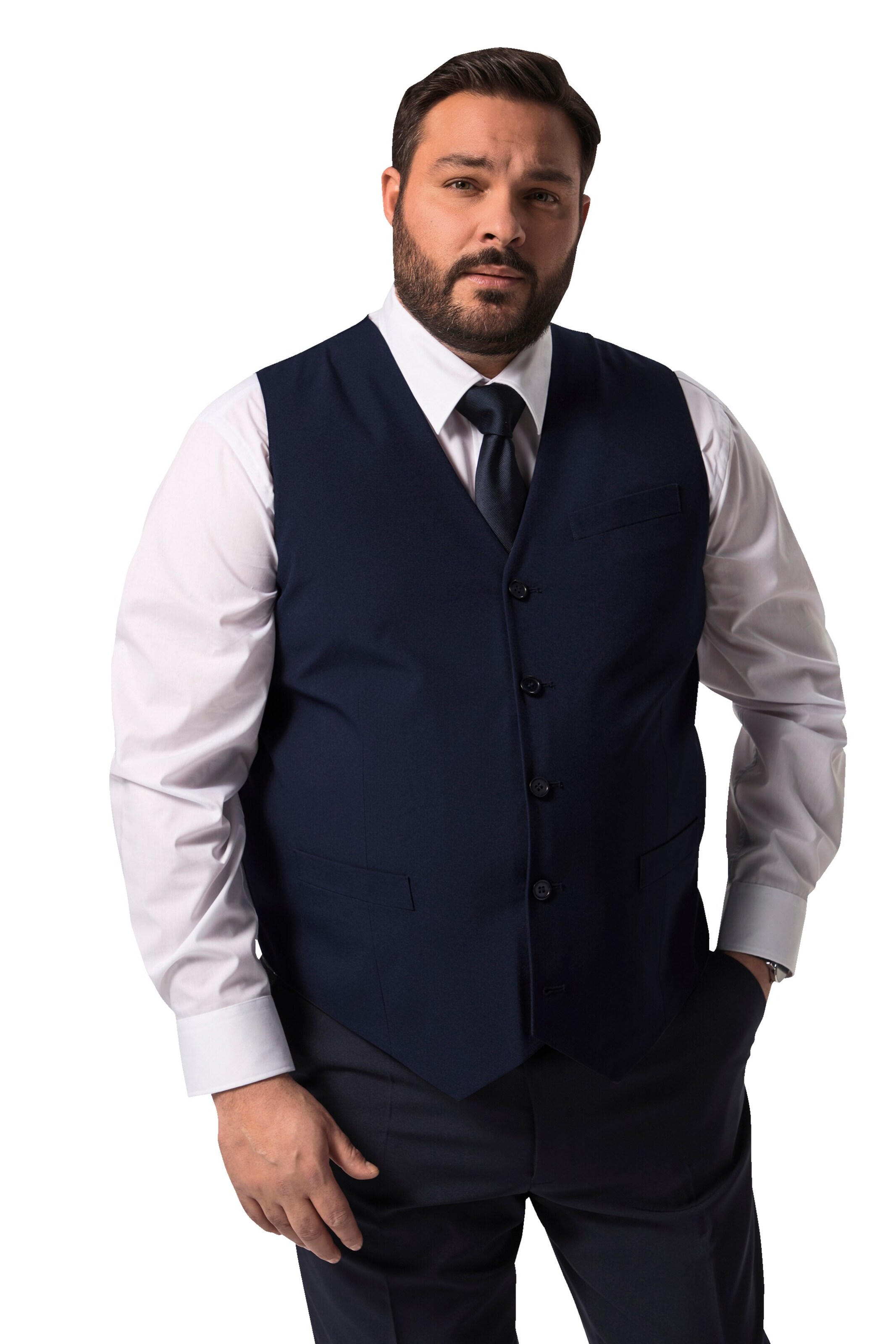 Men Plus Vest in Blue: front