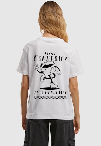 Merchcode Shirt 'Espresso' in Wit: voorkant