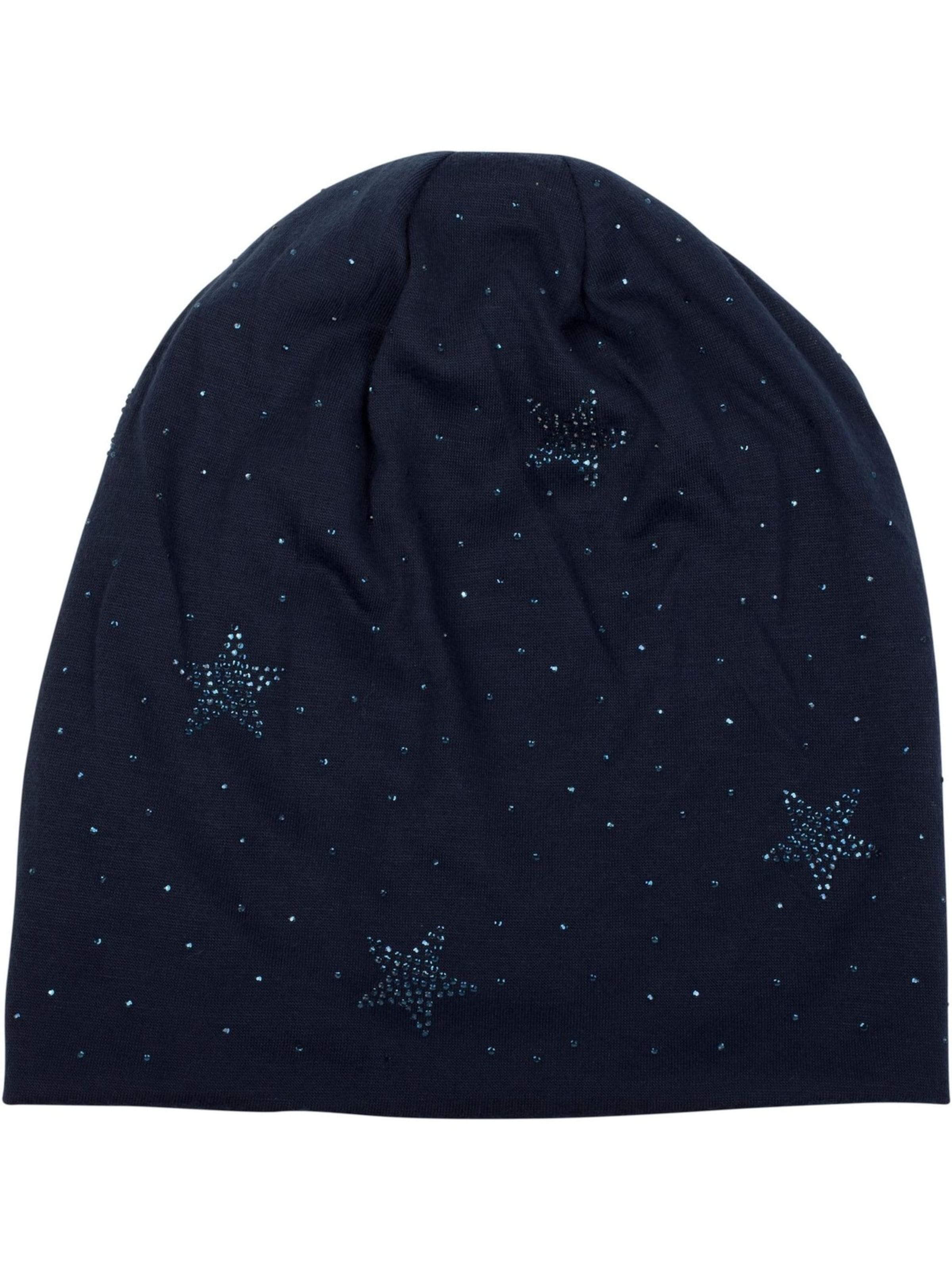 styleBREAKER Mütze 'Beanie mit Strass Sterne'‌‌‌‌‌‌ in Blau