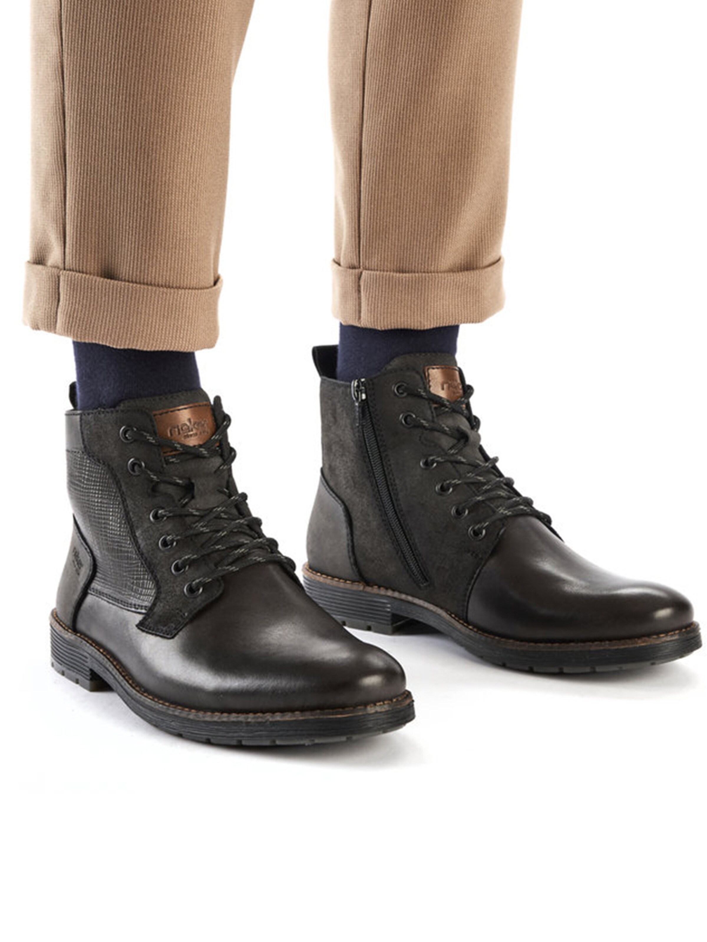 Bottines à lacets Rieker en gris