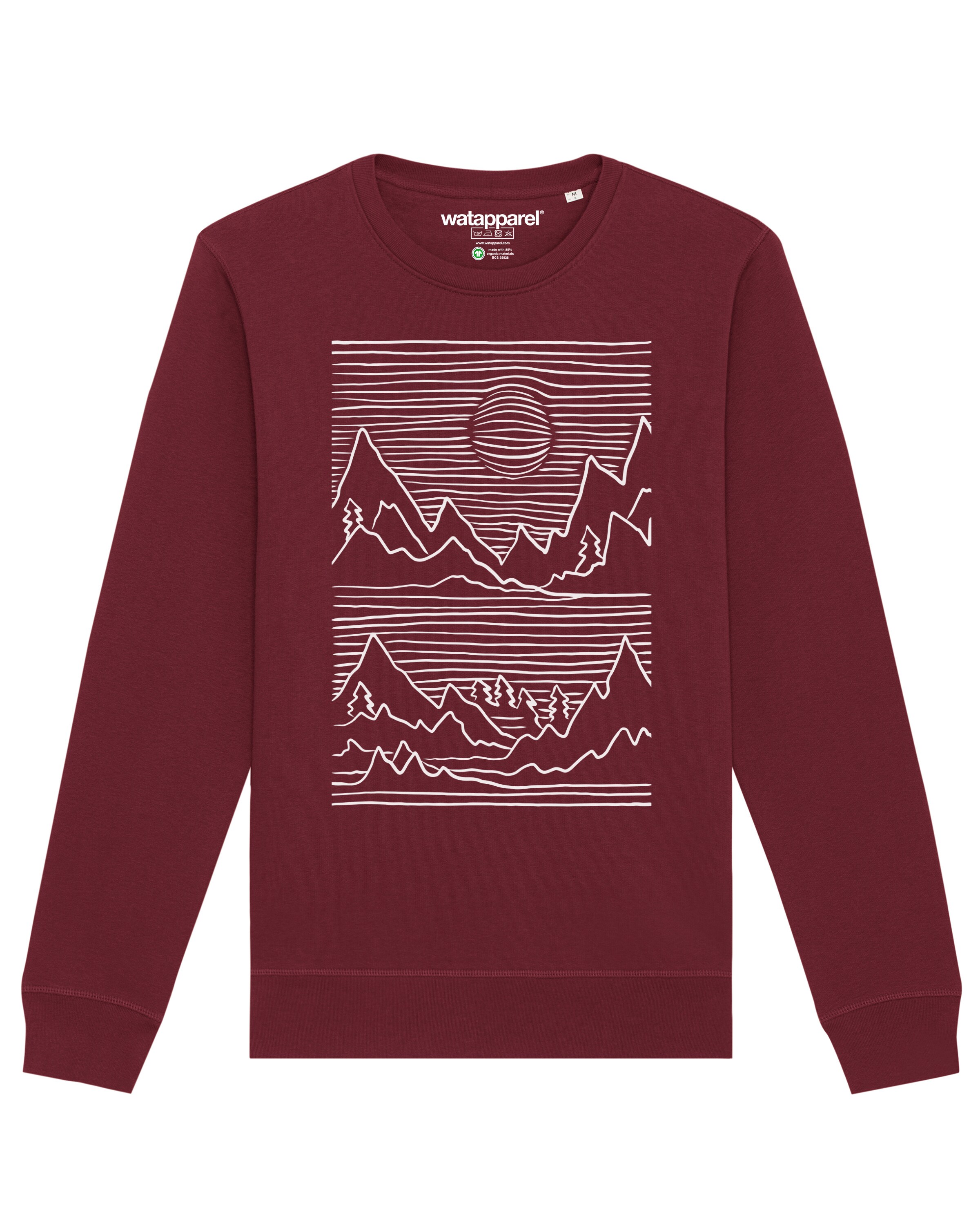 Sweat-shirt ' Mountains ' Watapparel en rouge : devant