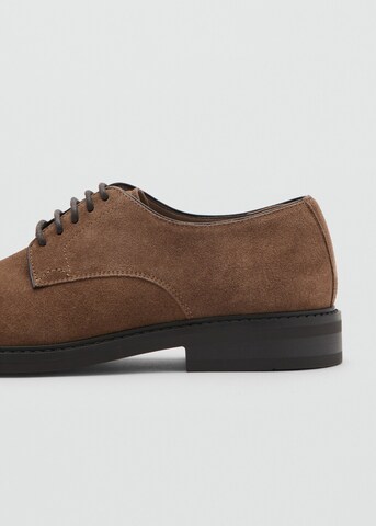 MANGO MAN Lace-Up Boots in Brown