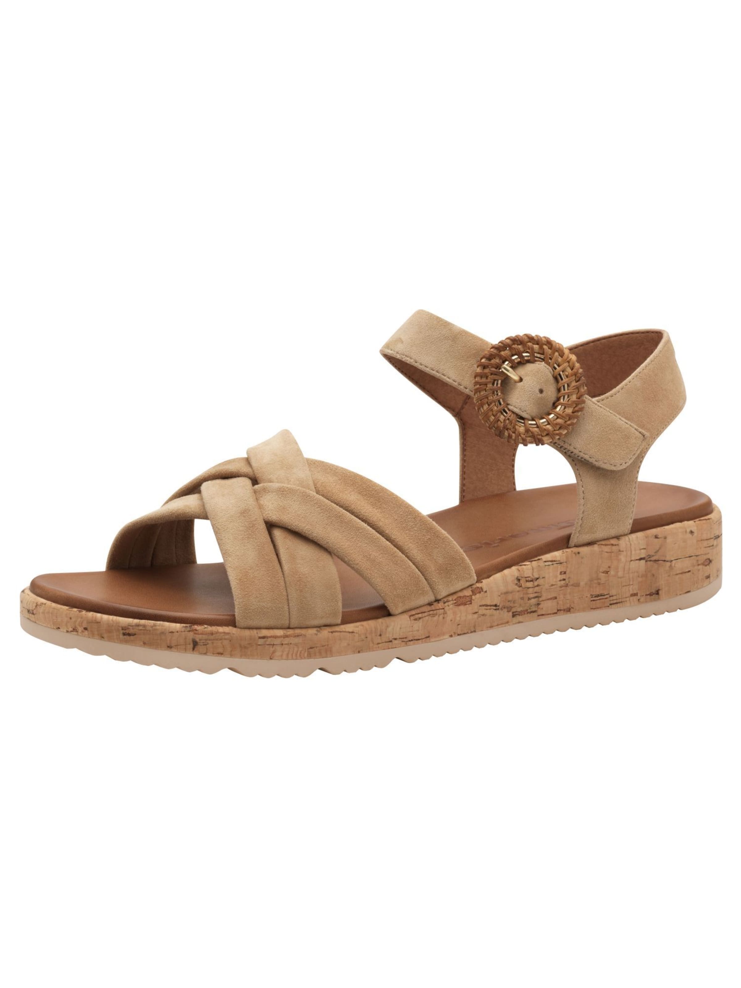 Tamaris - Sandalias con hebilla en marrón: frente