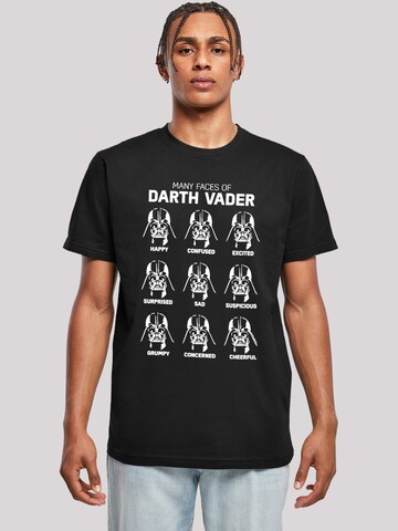 T-Shirt 'The Many Faces Of Darth Vader' F4NT4STIC en noir : devant