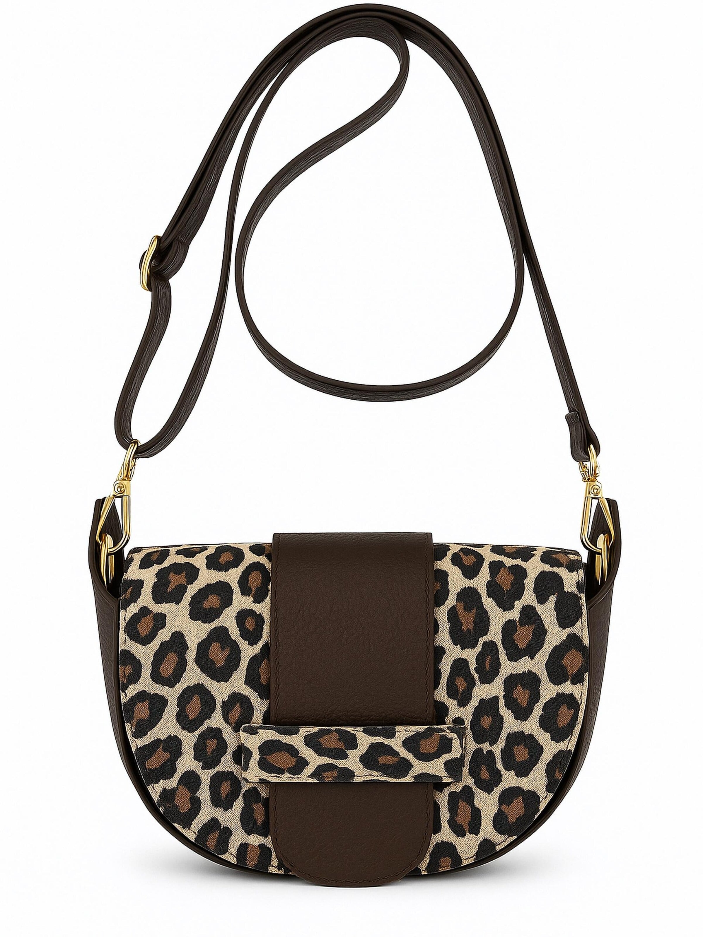 COLLEZIONE ALESSANDRO Crossbody Bag 'Leo Piccolo' in Brown: front