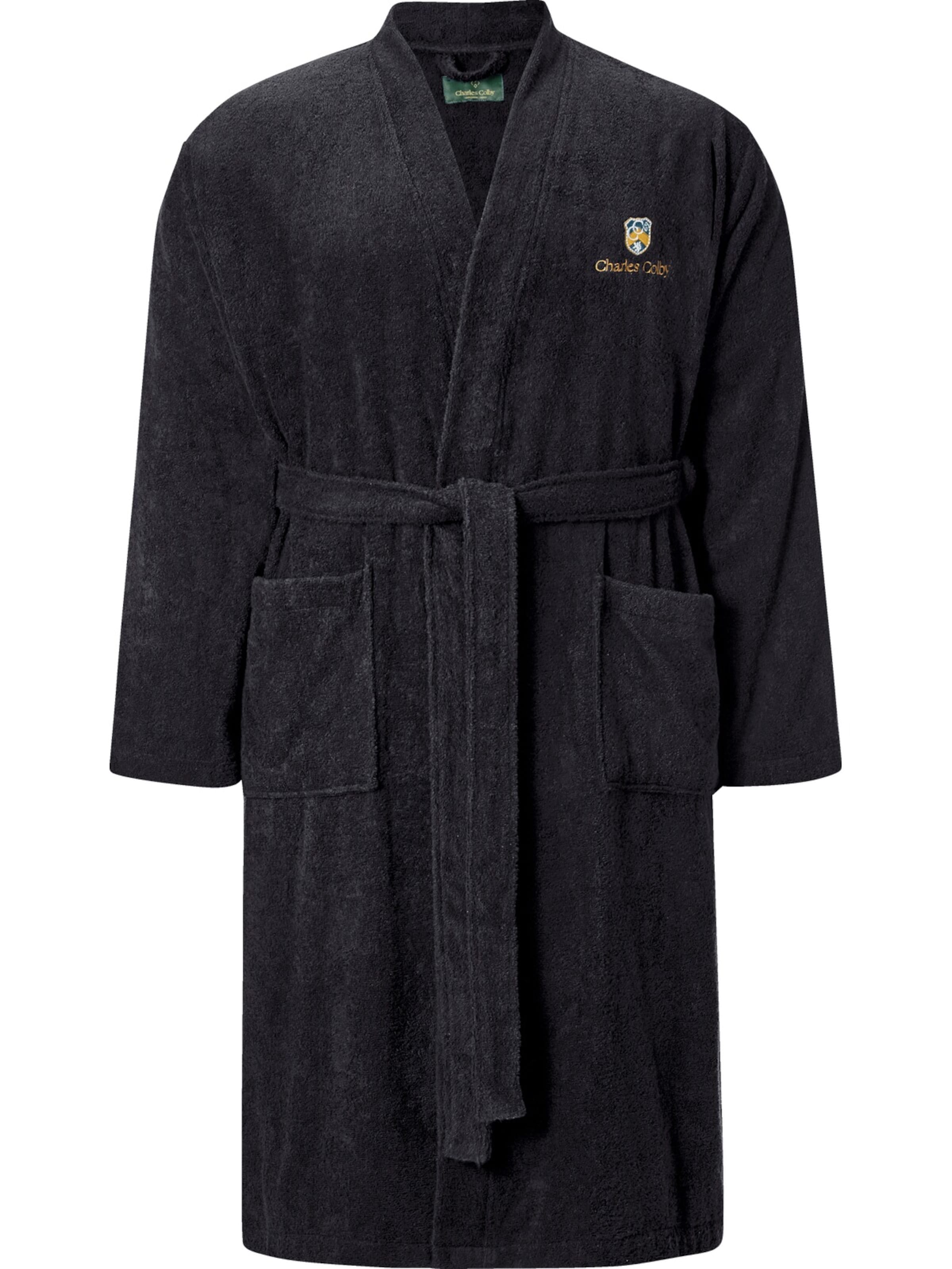 Charles Colby Bademantel in Schwarz: Vorderseite