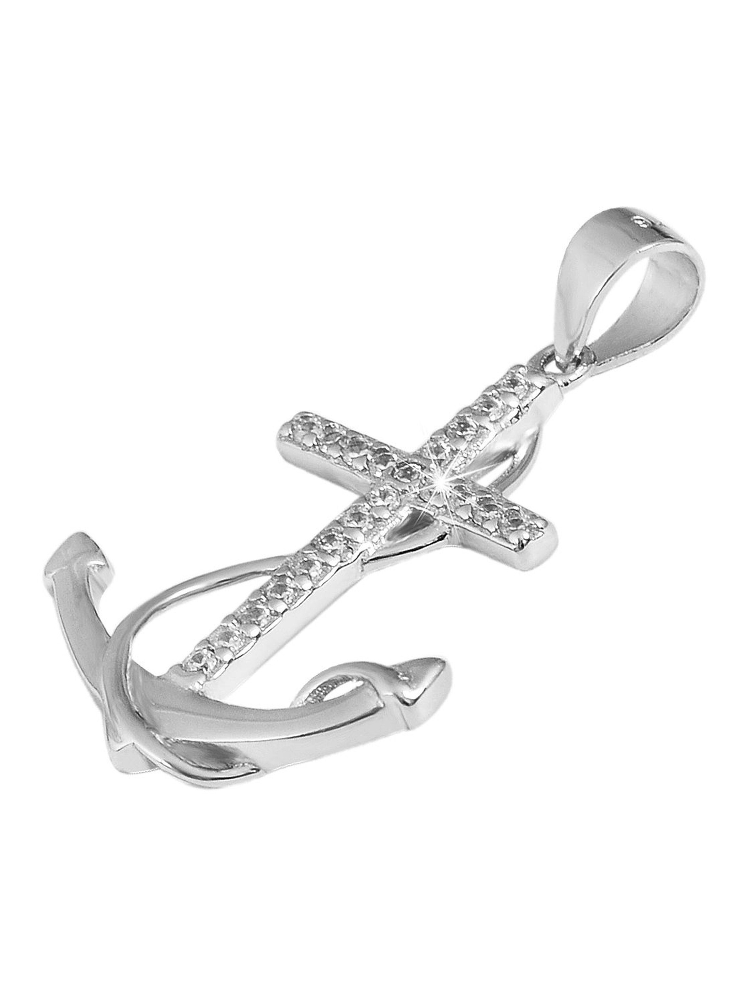 Akzent Pendant '"Dusica" aus 925 Sterlingsilber, rhodiniert, langlebig' in Silver