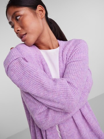 PIECES Knit Cardigan 'Ellen' in Purple