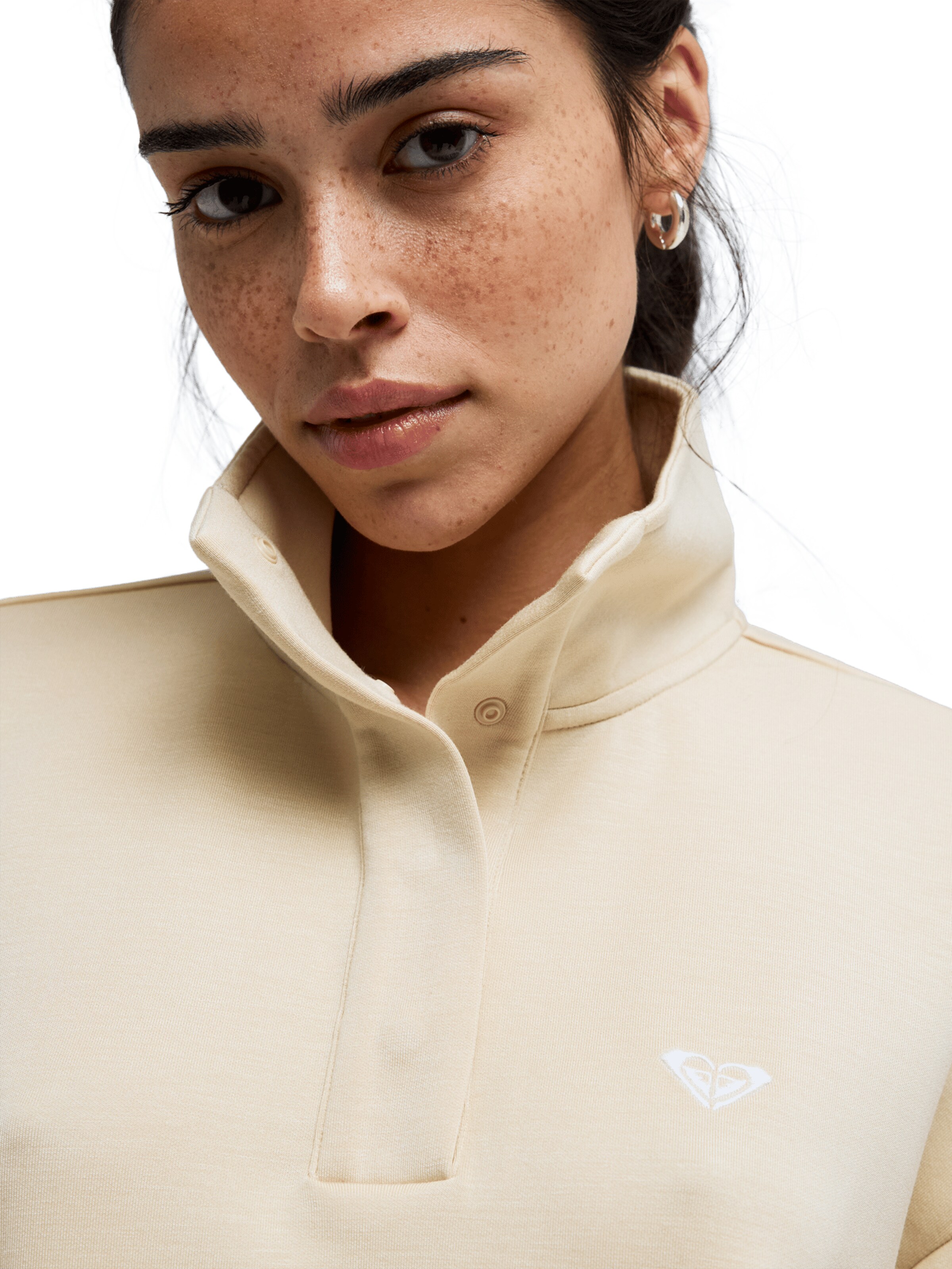 ROXY Sweatshirt 'Rise & Vibe Sweet' in Beige
