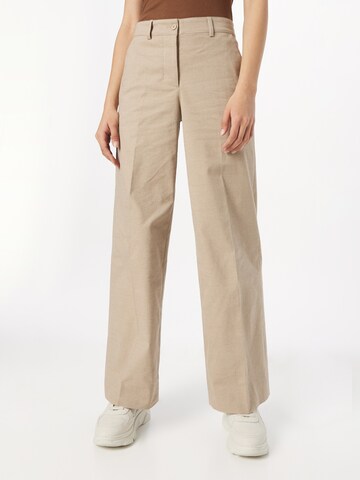Regular Pantalon à plis 'LEANDRAA HANDRAA' ARMEDANGELS en beige : devant
