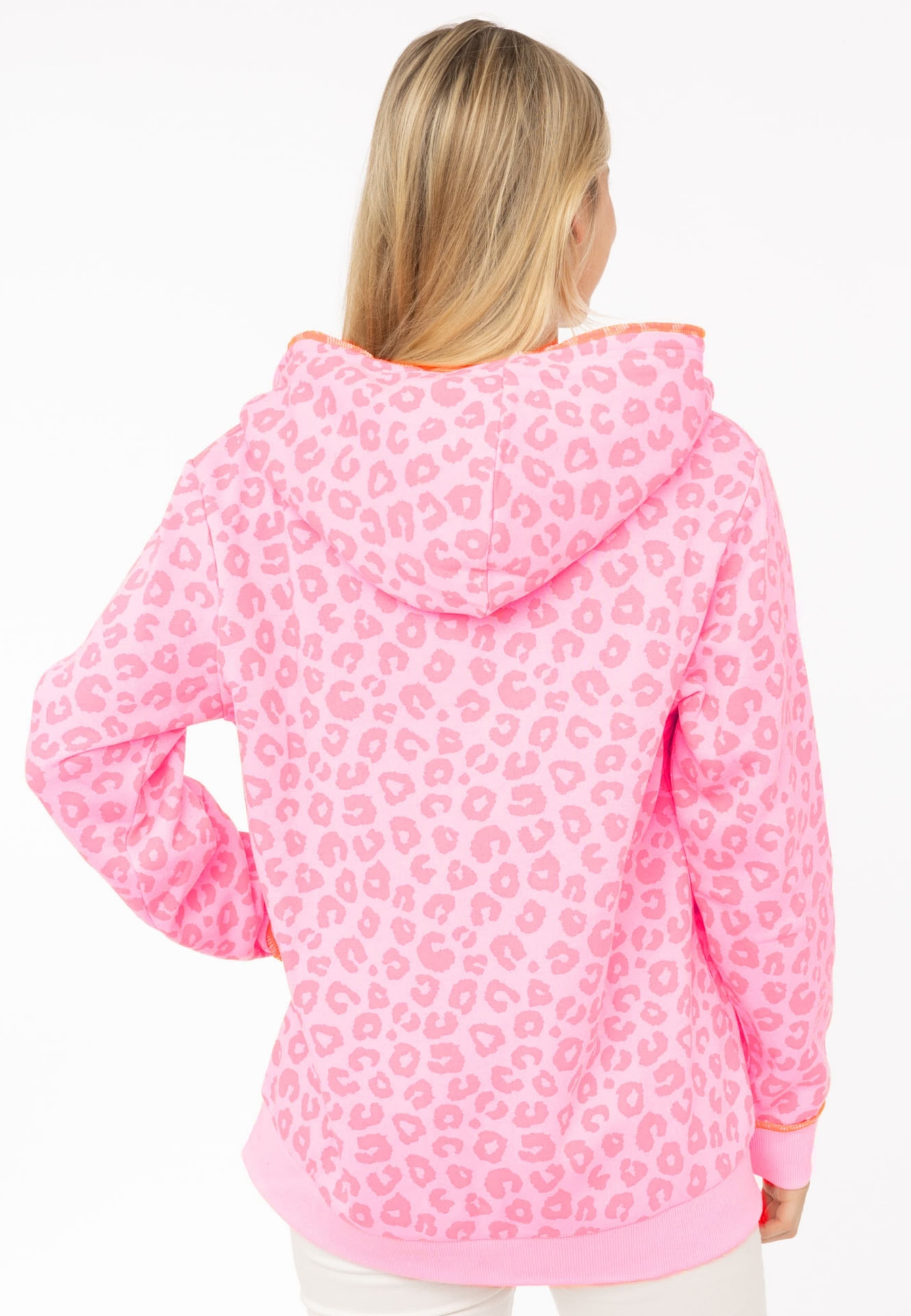 Veste de survêtement 'Hoodiejacke Soft Leo' Zwillingsherz en rose