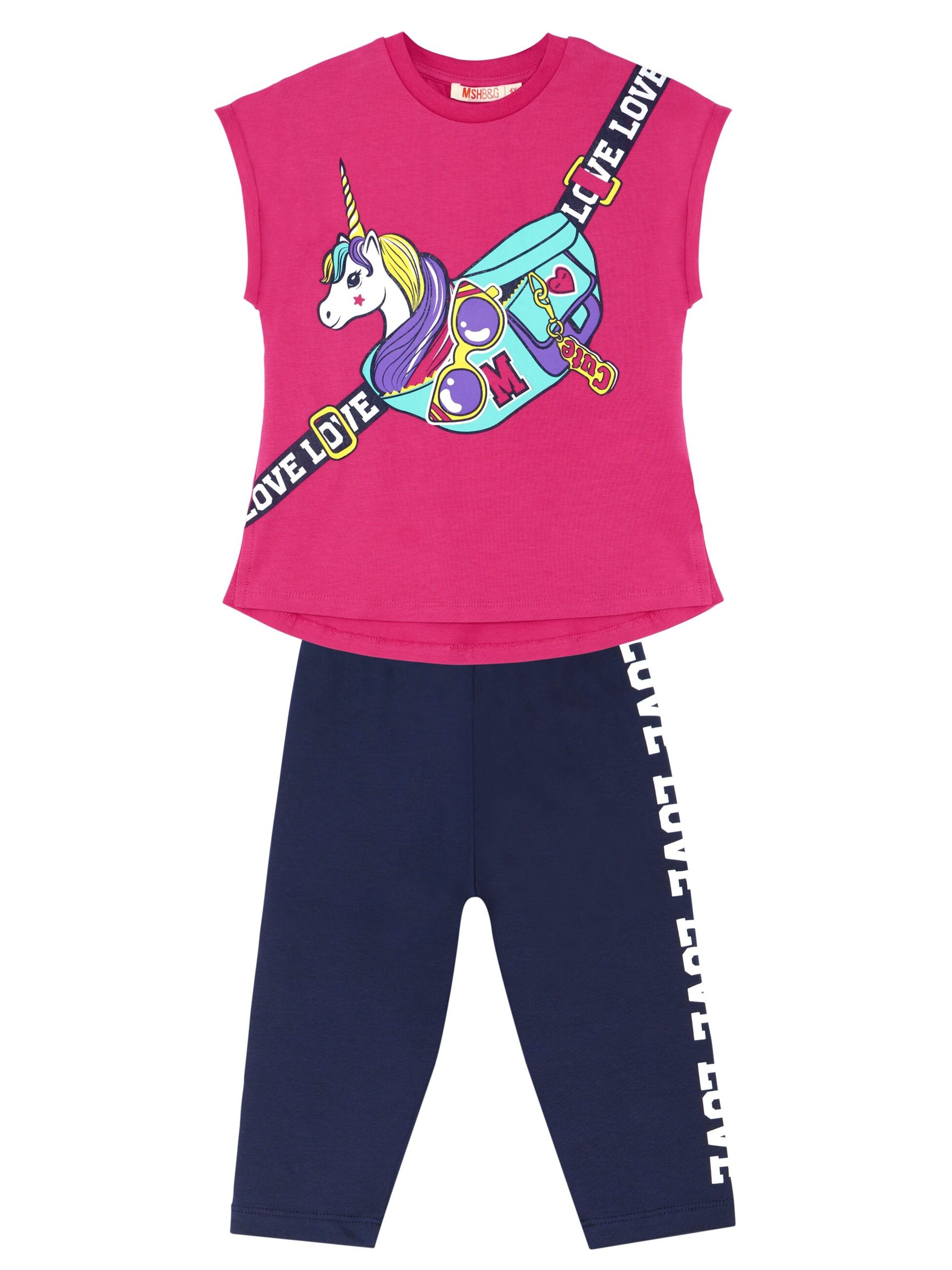 Denokids Set 'Unicorn Love' in Roze: voorkant