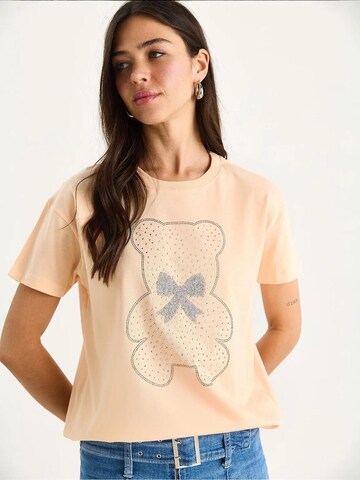 T-shirt Bianco Lucci en orange