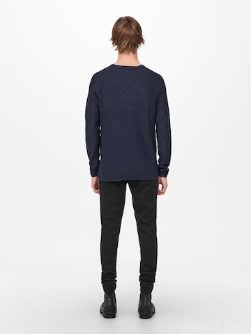 Only & Sons Regular Fit Pullover 'Dextor' in Blau