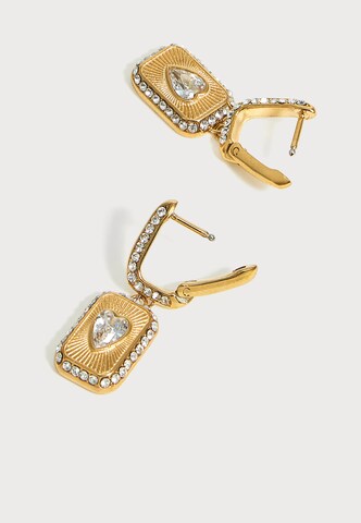 Cercei 'CRYSTAL LOVE' de la GUESS pe auriu