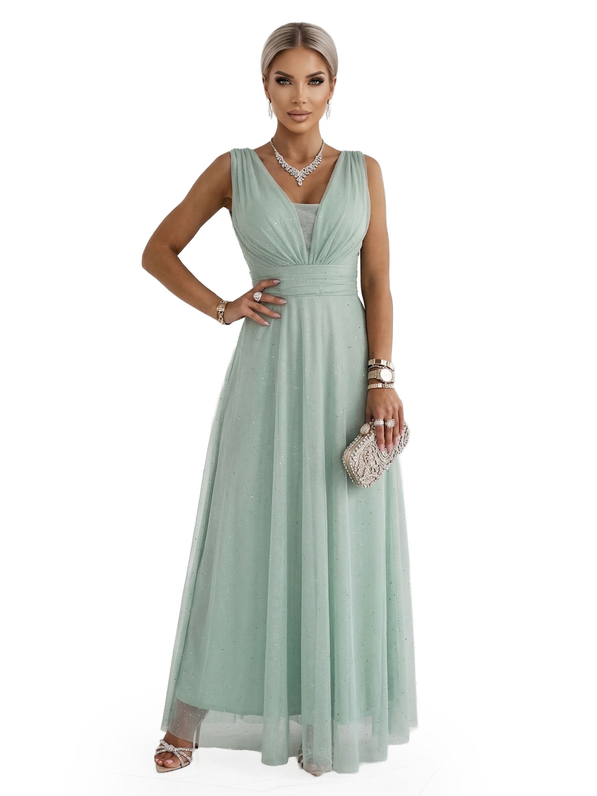 Numoco Evening Dress 'Klaudia' in Green: front