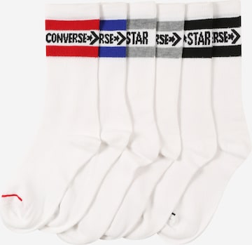 CONVERSE - Calcetines 'WORDMARK CREW' en blanco: frente