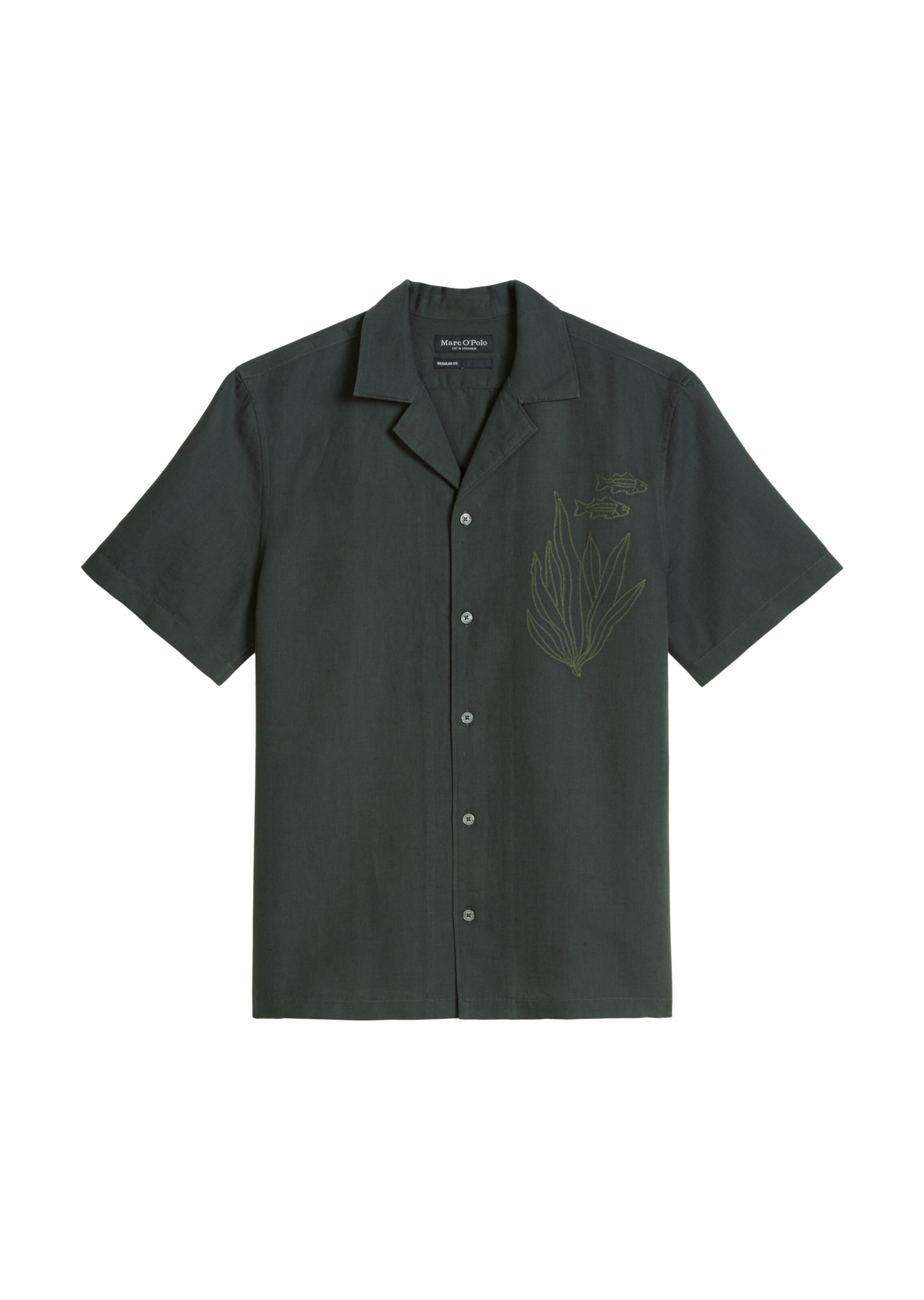 Marc O'Polo Comfort fit Button Up Shirt in Grey: front