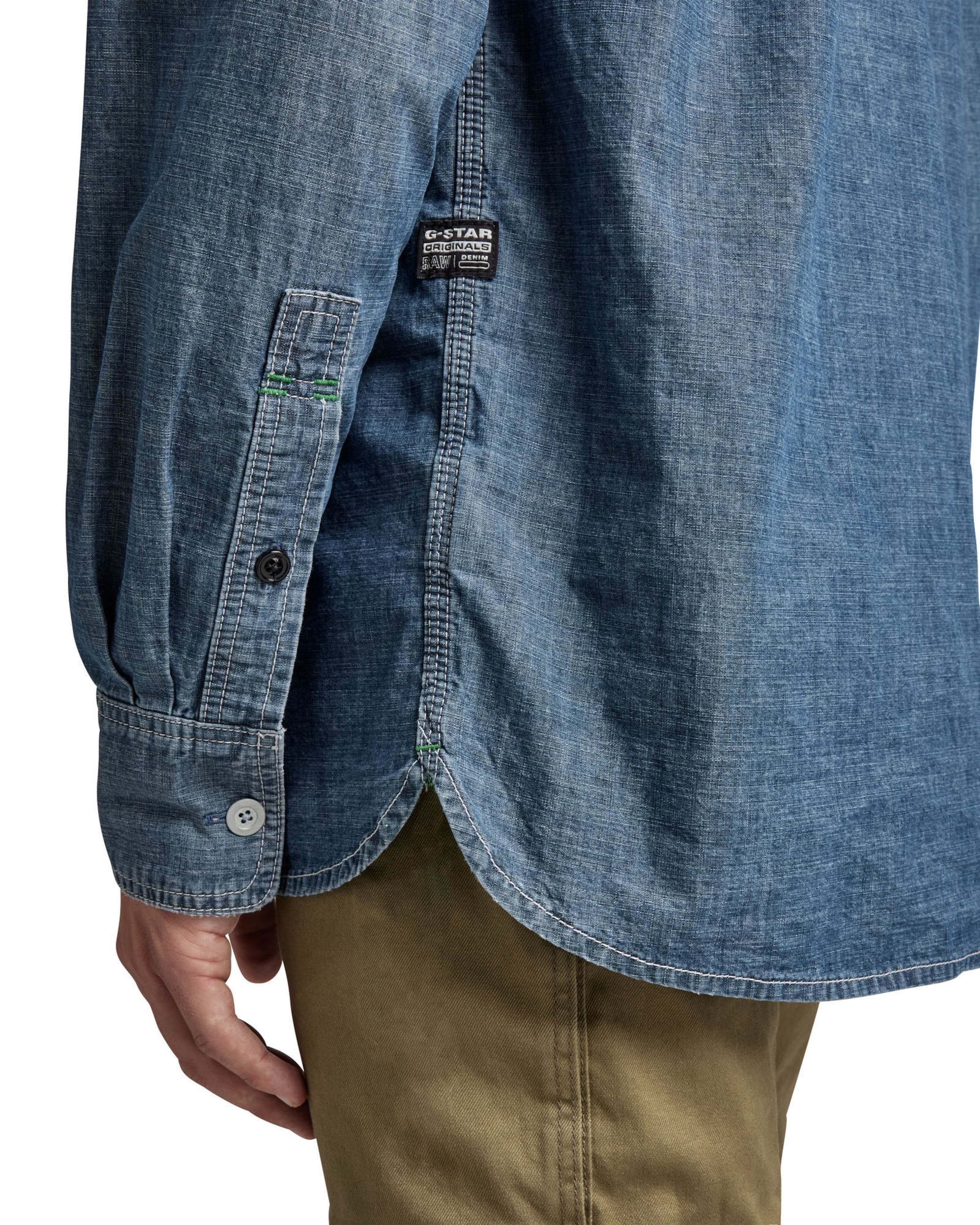 G-STAR Rovný strih Košeľa 'Nimes' - Modrá