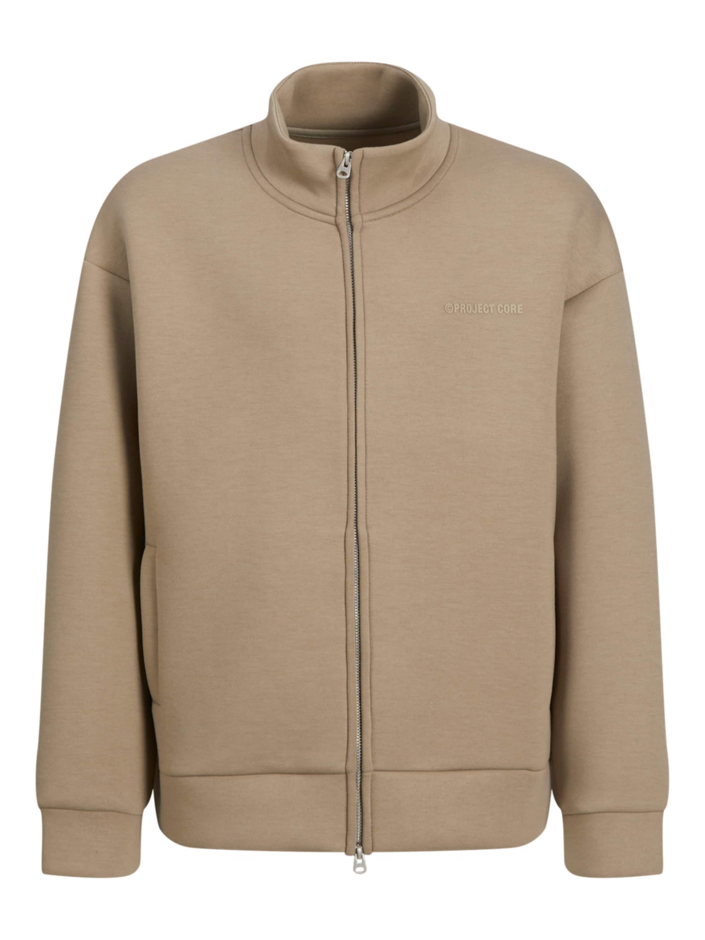 Jack & Jones Junior Sweatjakke 'KINETIC' i brun: forside