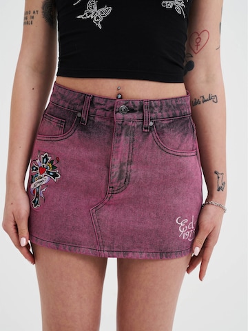 Jupe Ed Hardy en violet : devant