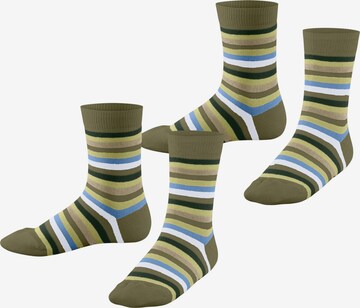 ESPRIT Socken 'Playful Stripe 2-Pack' in Grün: Vorderseite