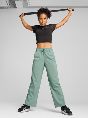 PUMA Wide leg Sportbyxa i grön