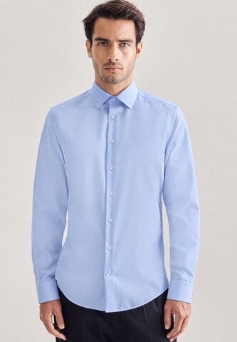 Coupe slim Chemise business SEIDENSTICKER en bleu : devant