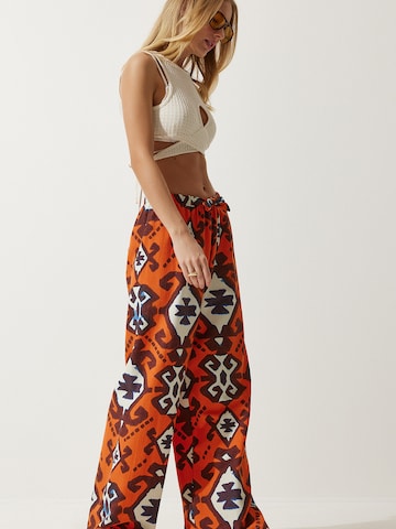 Happiness İstanbul Široke hlačnice Hlače | oranžna barva