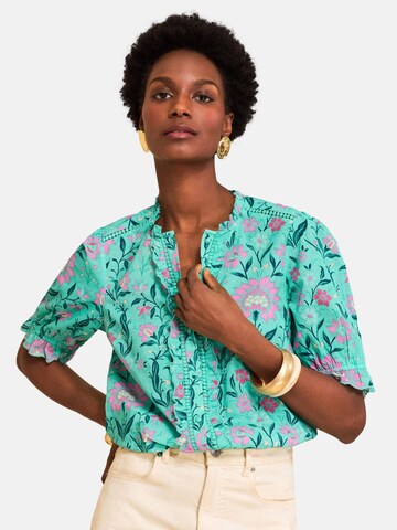 love & roses Blouse in Groen: voorkant