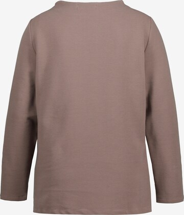 Ulla Popken Sweatshirt  (GOTS) in Braun