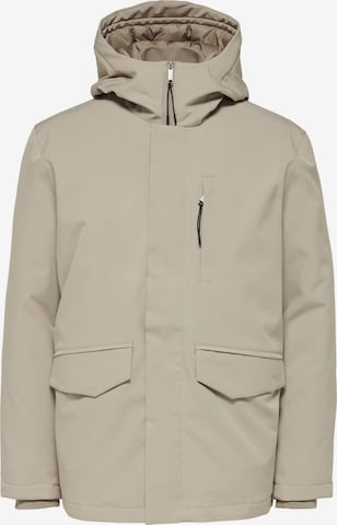 SELECTED HOMME Winter Jacket in Grey: front