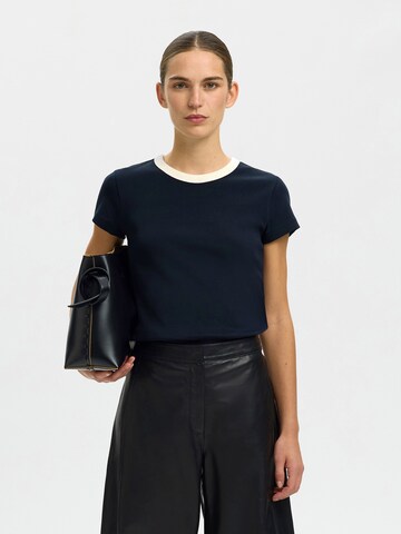 SELECTED - Camiseta 'SLFMILLY' en azul: frente