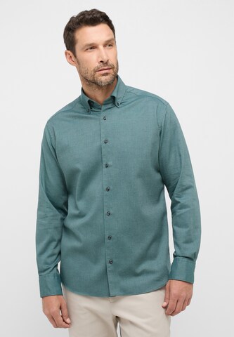 ETERNA Regular fit Overhemd in Groen: voorkant