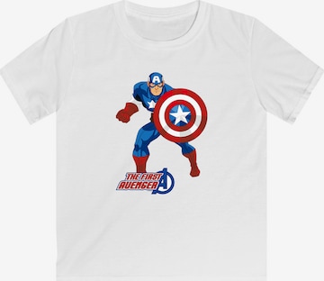T-Shirt 'Marvel Avengers Captain America The First Avenger' F4NT4STIC en blanc : devant