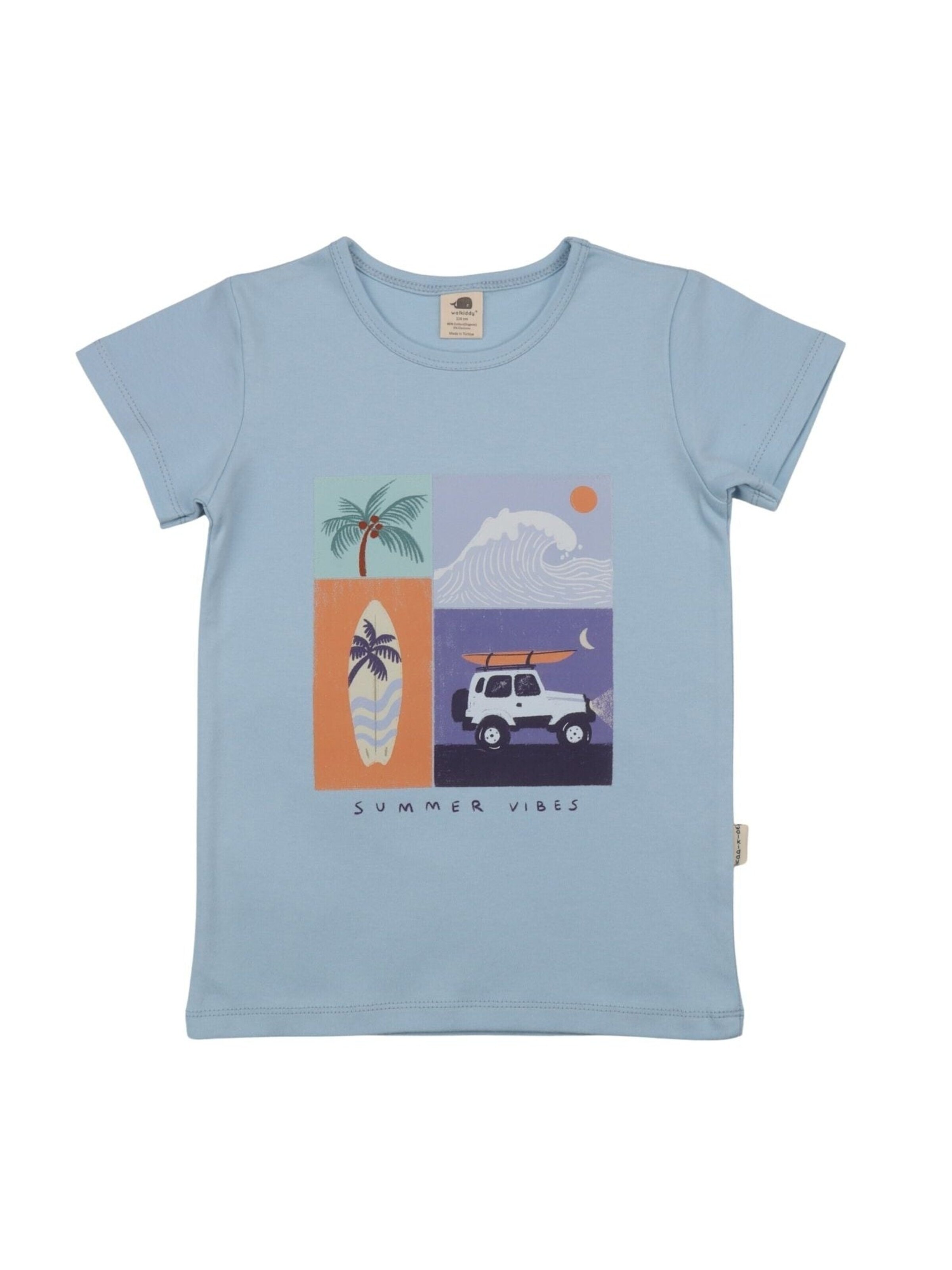 Walkiddy Shirt 'Summertime Vibes' in Blue: front