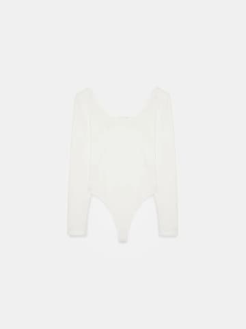 Dilvin Blouse Bodysuit in White