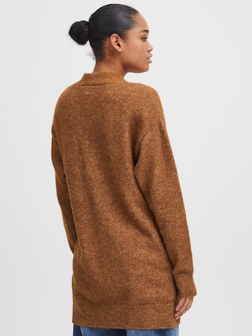 ICHI Knit cardigan 'BESIE' in Brown