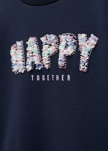 MANGO KIDS Sweatshirt 'Happy' i blå