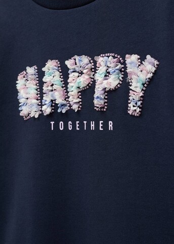 MANGO KIDS Sweatshirt 'Happy' in Blauw