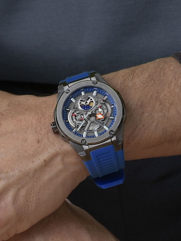 Montre à affichage analogique Lotus en bleu : devant