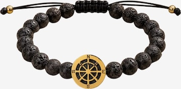 THE GEM STORIES JEWELRY Rannekoru 'Compass Lava Men's Bracelet' värissä musta: etupuoli