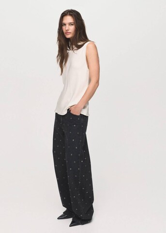 MANGO Loose fit Jeans 'Eyelets' in Black