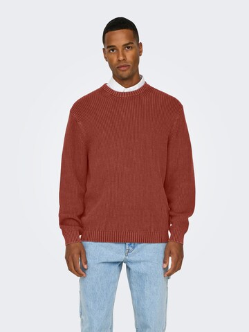 Only & Sons Trui 'ONSROSU' in Rood: voorkant