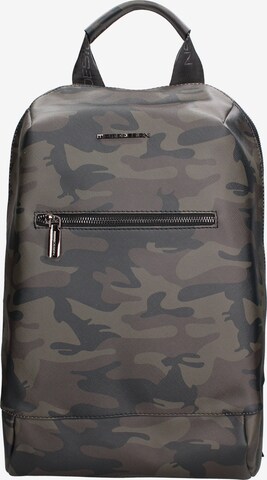 Zaino 'Zaino Uomo Momo Design Poliuretanico con Zip e Tasche Esterne' di Momo Design in verde: frontale