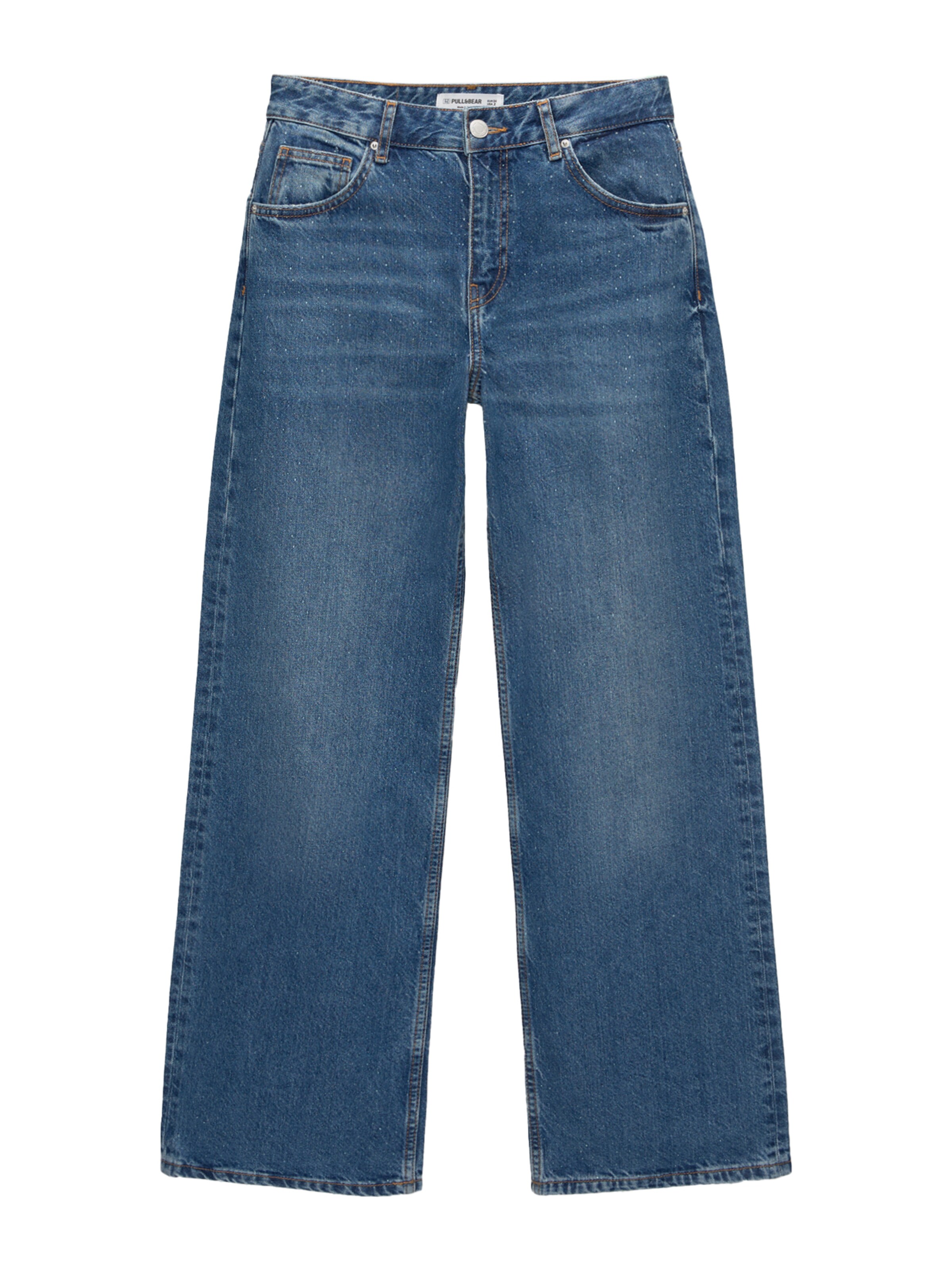 Pull&Bear Ohlapna forma Kavbojke | modra barva: sprednja stran