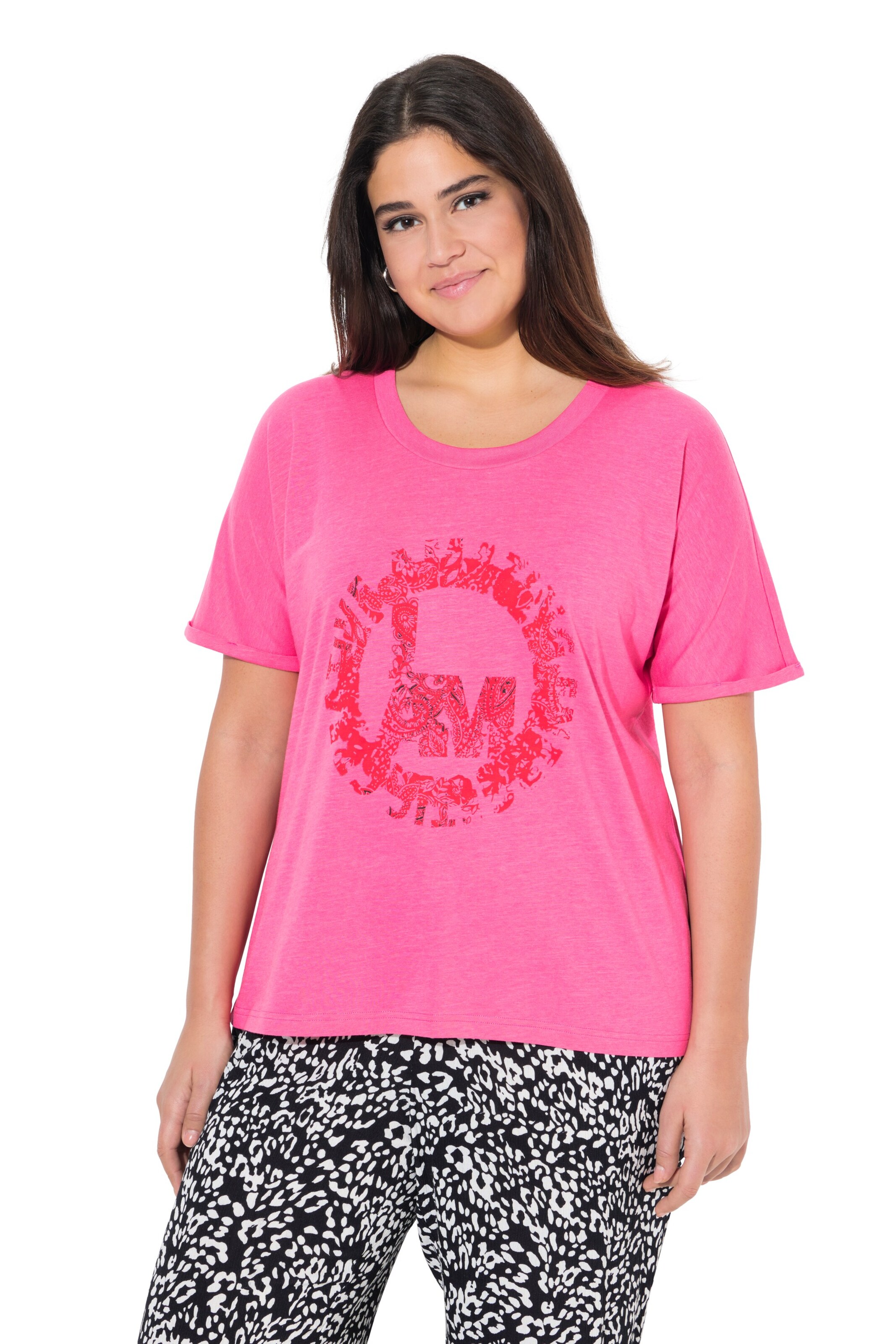 Ulla Popken Shirt in Roze: voorkant