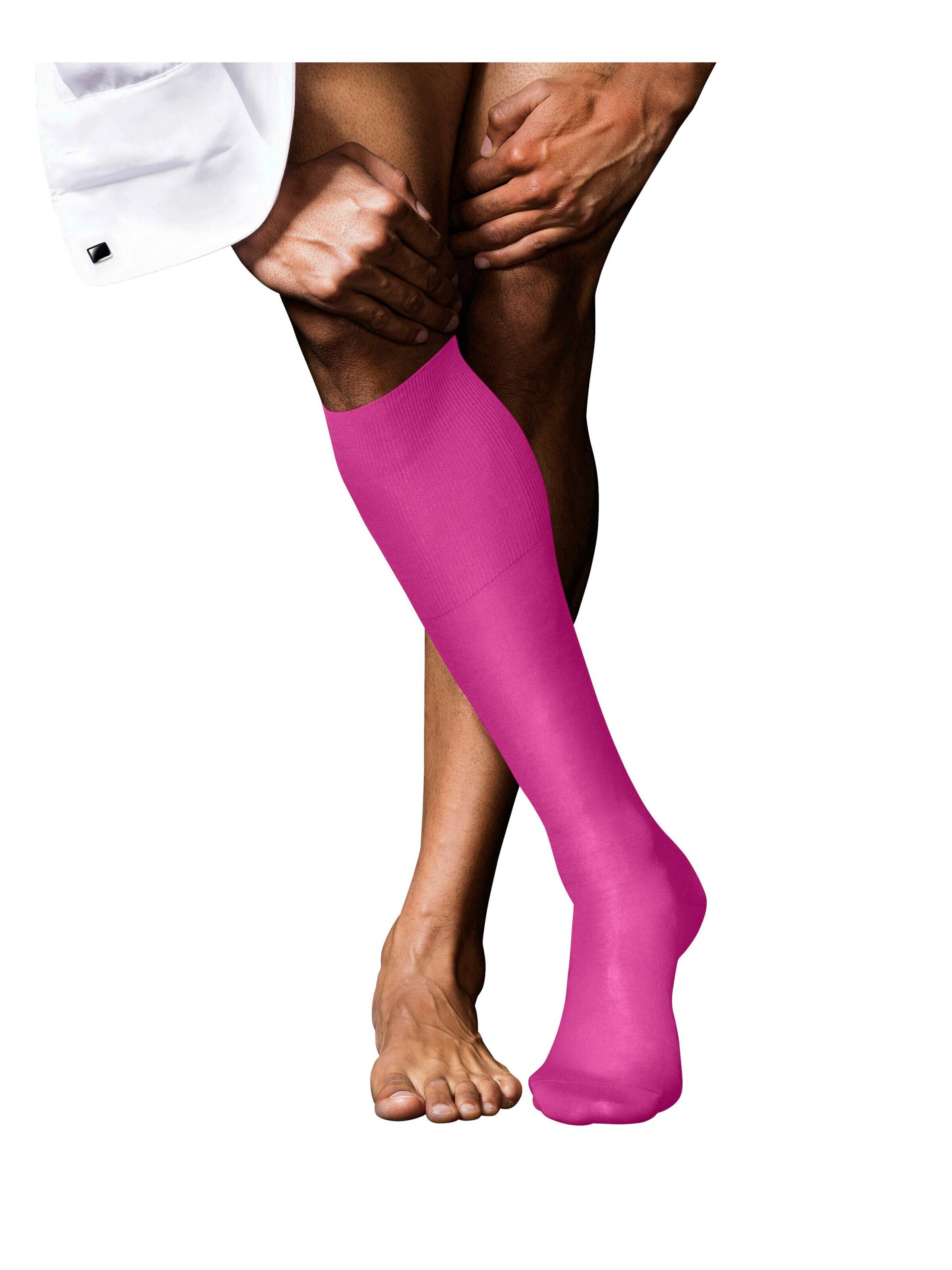 FALKE Knee High Socks 'No. 9 Pure Fil d´Écosse' in Pink: front