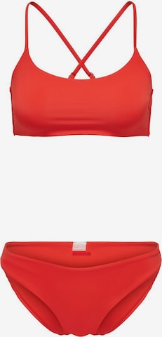 ONLY Bralette Bikini in Red: front